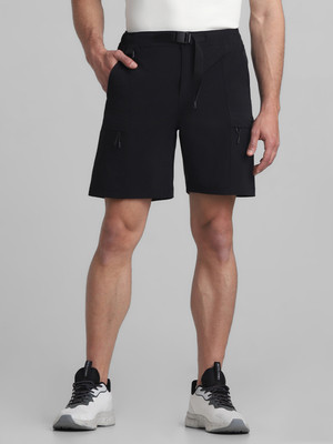 JACK & JONES Solid Men Black Basic Shorts