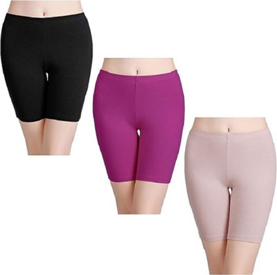 Diving deep Solid Women Multicolor Cycling Shorts