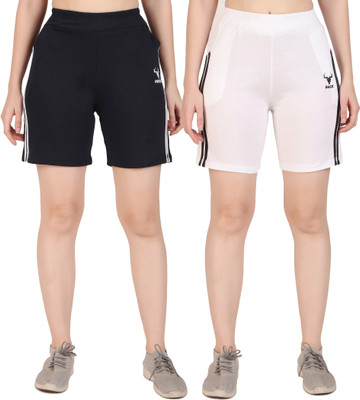 zazbi Solid Women Multicolor Basic Shorts