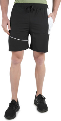 KWINGS Solid Men Black Running Shorts