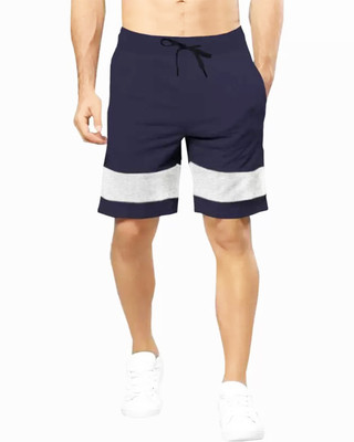 TRIPR Color Block Men Dark Blue, Grey Regular Shorts