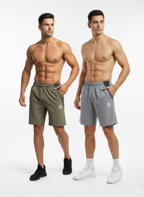 Radicle Color Block Men Green Casual Shorts