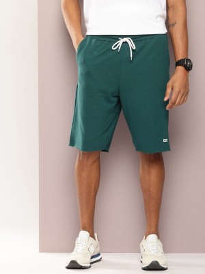 Kook N Keech Solid Men Green Regular Shorts