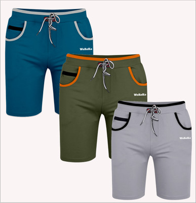 VINTHON Self Design Men Light Blue, Green, Silver Regular Shorts