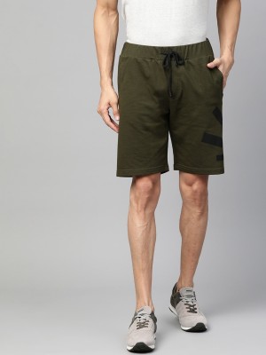 WROGN Solid Men Green Casual Shorts