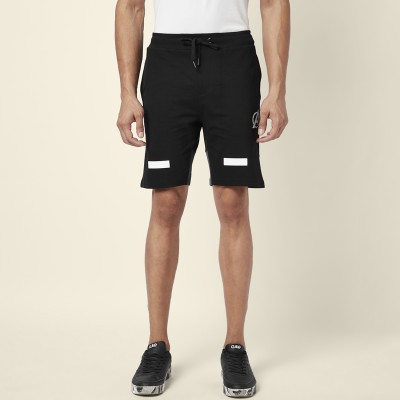 SF Jeans by Pantaloons Printed Men Black Basic Shorts