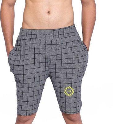 MRB Checkered Men Grey Regular Shorts