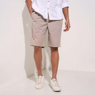 7 Alt by Pantaloons Solid Men Grey Basic Shorts