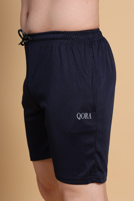 Qora Solid Men Dark Blue Regular Shorts