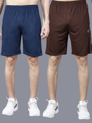 Texfro Solid Men Multicolor Regular Shorts