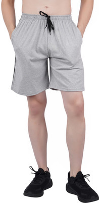 Zoby Striped Men Grey Casual Shorts