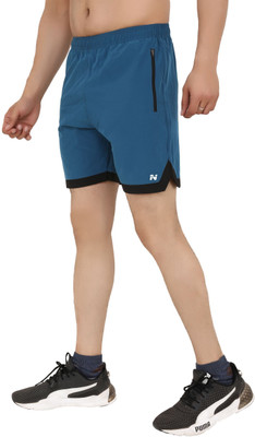 HouseOfCommon Printed Men Blue Cycling Shorts