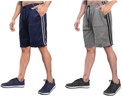 Sathvik Tex Solid Men Black Regular Shorts