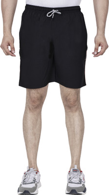 FAB FIT Solid Men Black Regular Shorts
