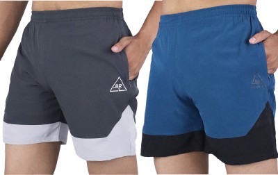 Black river Solid, Color Block Men Multicolor Gym Shorts, Sports Shorts