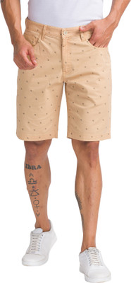 PARX Printed Men Brown Basic Shorts