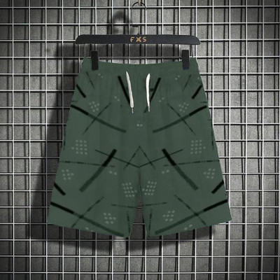 Try This Printed Men Green Regular Shorts