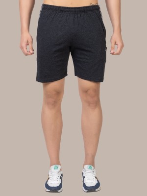 Zeffit Solid Men Grey Sports Shorts