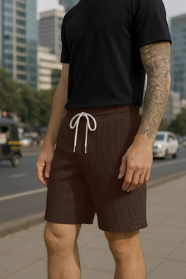 Vogaan Self Design Men Brown Casual Shorts