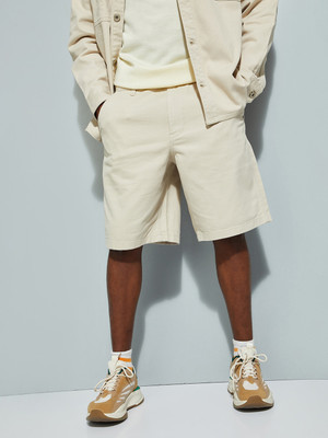 MAX Solid Men Beige Basic Shorts