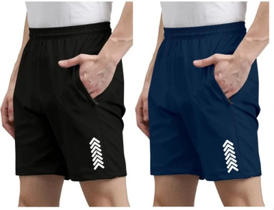 MAANU Solid, Printed Men Multicolor Sports Shorts