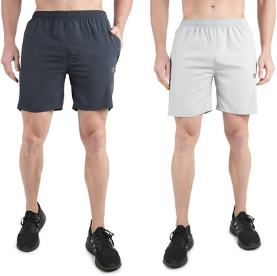 KWINGS Solid Men Dark Grey, Grey Sports Shorts