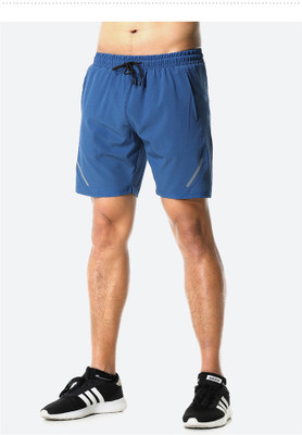 Flingr Solid Men Blue Sports Shorts