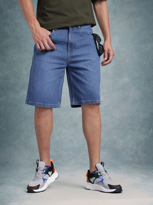 Roadster Solid Men Brown High Waist Shorts