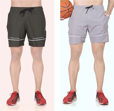 24 Street Solid Men Green Casual Shorts