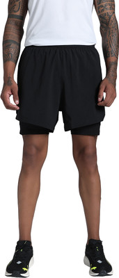 PUMA Solid Men Black Sports Shorts