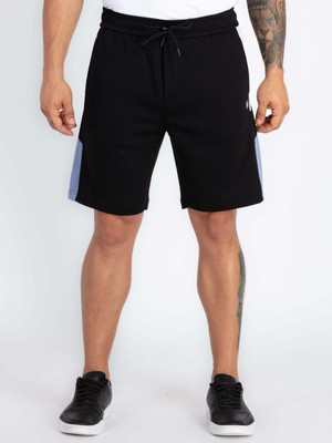 Status Quo Solid Men Black Casual Shorts