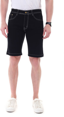 BREXX Solid Men Denim Grey Regular Shorts