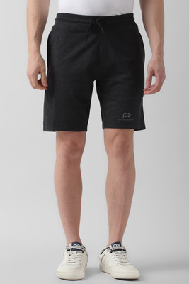 PETER ENGLAND Solid Men Black Regular Shorts