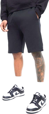scrott fitness Solid Men Black Basic Shorts