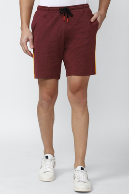 PETER ENGLAND Striped Men Maroon Regular Shorts