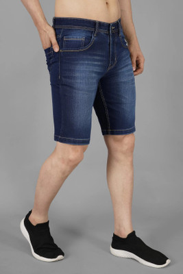 Wanted Solid Men Denim Blue Denim Shorts