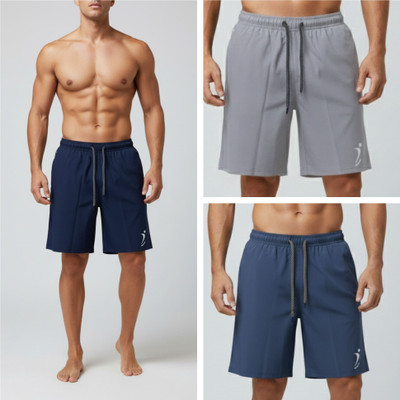 VibePulse Printed Men Blue, Grey, Light Blue Regular Shorts