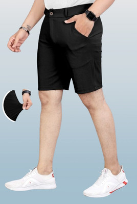 ynam Solid Men Black Basic Shorts