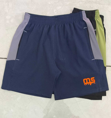 MAN AND SOM Self Design Men Blue Basic Shorts
