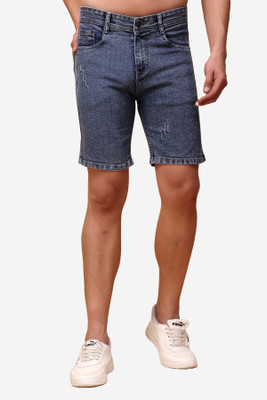 PRJ IN STYLE Solid Men Denim Light Blue Regular Shorts