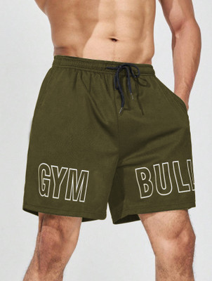 LOTHRIC Printed Men Green Sports Shorts, Basic Shorts