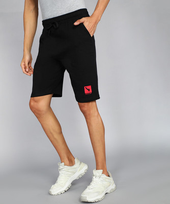 GYRFALCON Printed Men Black Regular Shorts