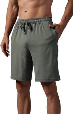 NatureFab Solid Men Green Basic Shorts
