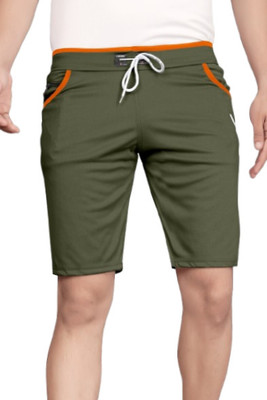 DARSHAN CREATION Solid Men Green Casual Shorts