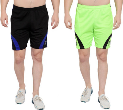 OORA TREND Mesh Men Black, Light Green Sports Shorts