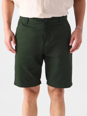 The Souled Store Solid Men Green Regular Shorts