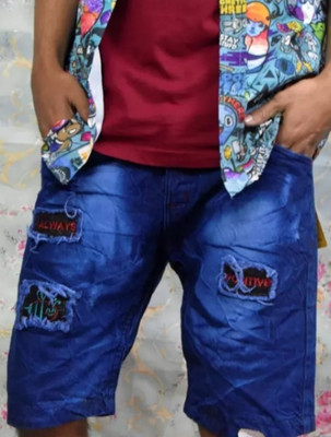 JEMMIE JOSH Solid Men Denim Blue Denim Shorts