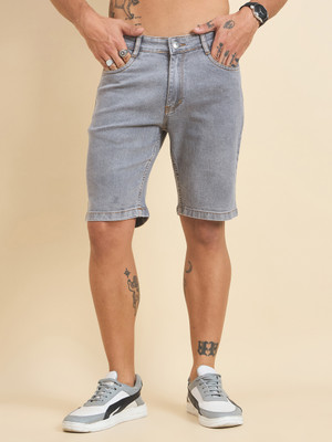STUDIO NEXX Solid Men Denim Grey Denim Shorts