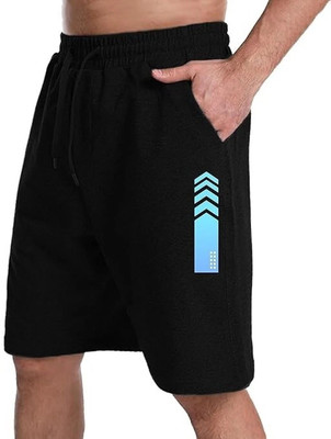 Peach Blossom Solid Men Black Casual Shorts