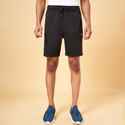 Ajile By Pantaloons Solid Men Black Basic Shorts